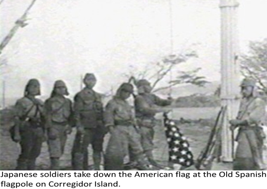 US Flag taken down by Imperial Japanese Aarmy at Corregidor