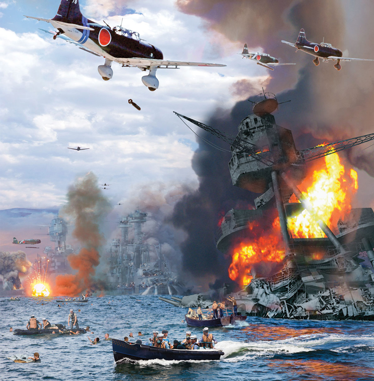 Attack by the Imperial Navy of Japan against the United States Navy at Pearl Harbor, Hawaii on December 7, 1941